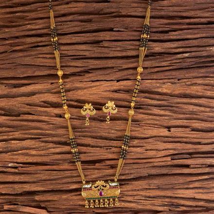 Antique Classic Mangalsutra with Matte Gold Plating