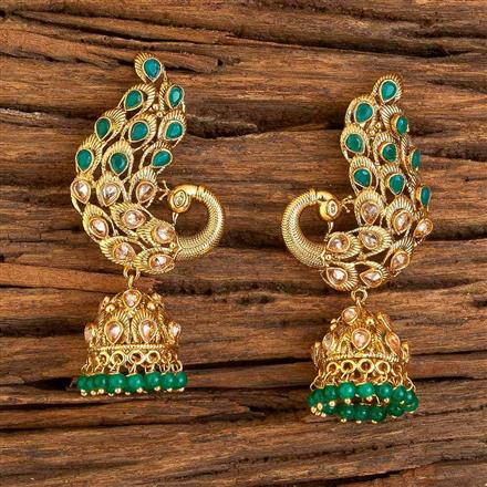 Antique Peacock Earring with gold plating