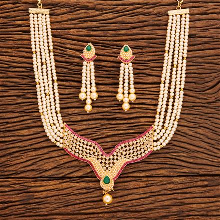 Antique Mala Pendant Set with gold plating