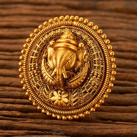 Antique Temple Ring with Matte gold plating