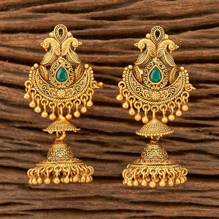 Antique South Indian Earring With Matte Gold Plating