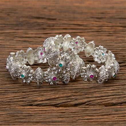 Antique Openable Bangles With Matte Rhodium Plating