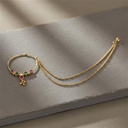 Antique Pressing Nose Ring With Mehndi Plating