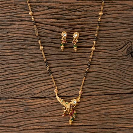 Antique Classic Mangalsutra with Matte Gold Plating