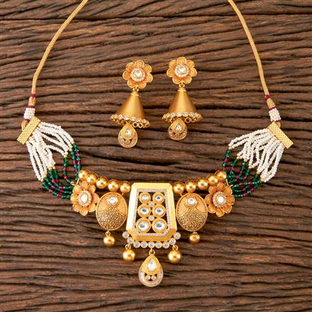 Antique Choker Necklace with Gold Plating