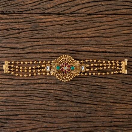 Antique South Indian Bracelet With Matte Gold Plating