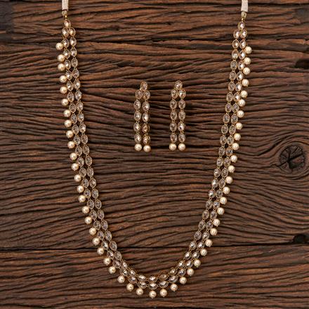 Antique Long Necklace With Mehndi Plating