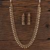 Antique Long Necklace With Mehndi Plating
