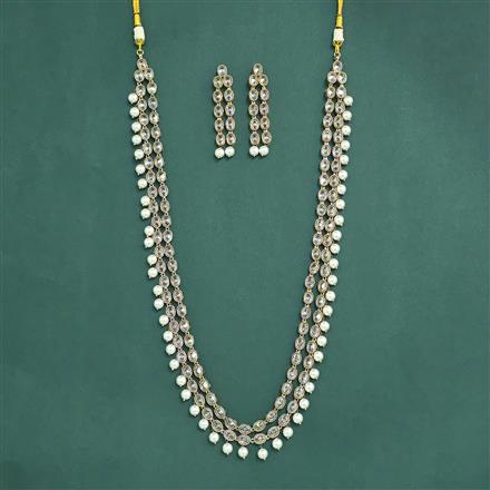 Antique Long Necklace With Mehndi Plating