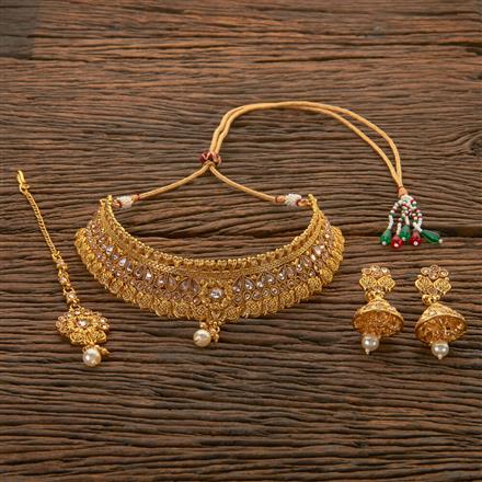 Antique Mukut Necklace With Gold Plating