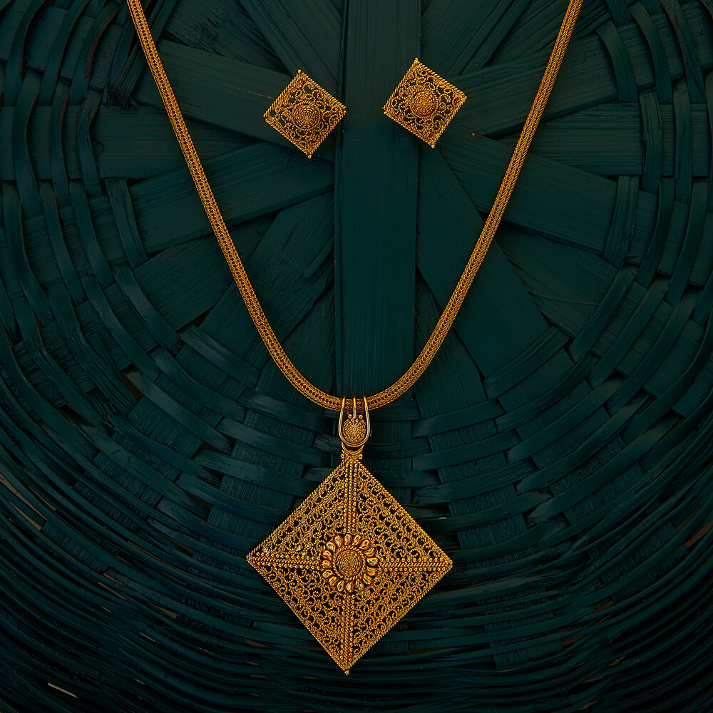 204923 Antique Plain Pendant set 
