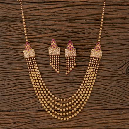 Antique Long Necklace With Gold Plating