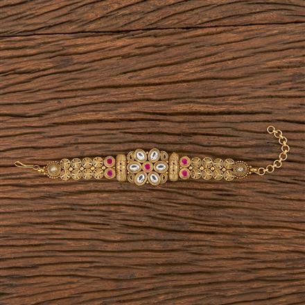 Antique South Indian Bracelet With Matte Gold Plating