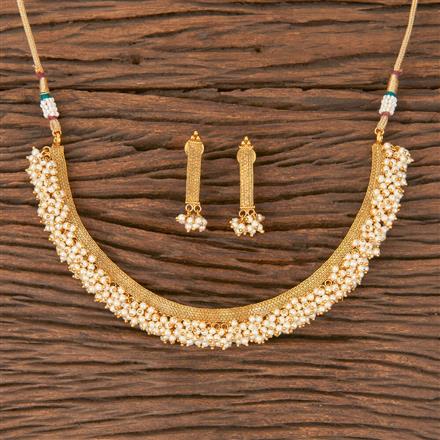 Antique Pearl Necklace With Gold Plating
