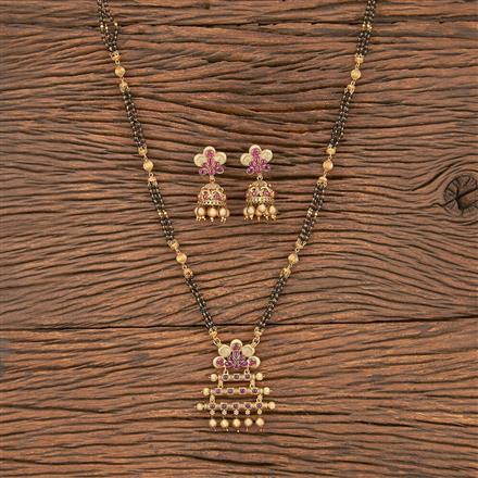 Antique Classic Mangalsutra With Matte Gold Plating