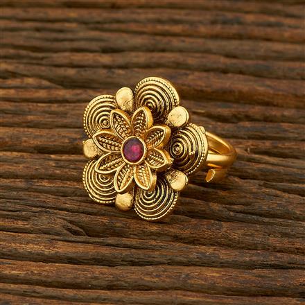 Antique Classic Ring With Matte Gold Plating