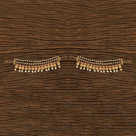 Antique South Indian Ear Chain With Matte Gold Plating