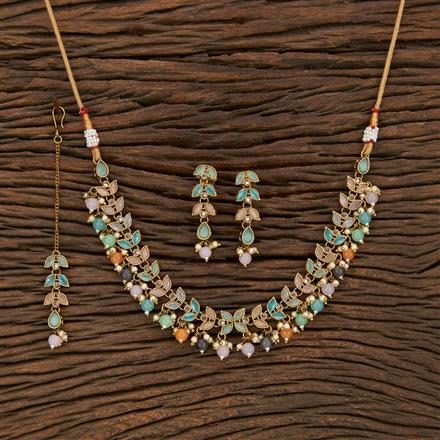 Antique Choker Necklace With Mehndi Plating