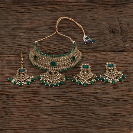 Antique Choker Necklace With Mehndi Plating