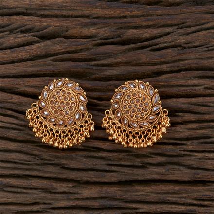 Antique South Indian Earring With Matte Gold Plating