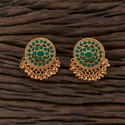 Antique South Indian Earring With Matte Gold Plating