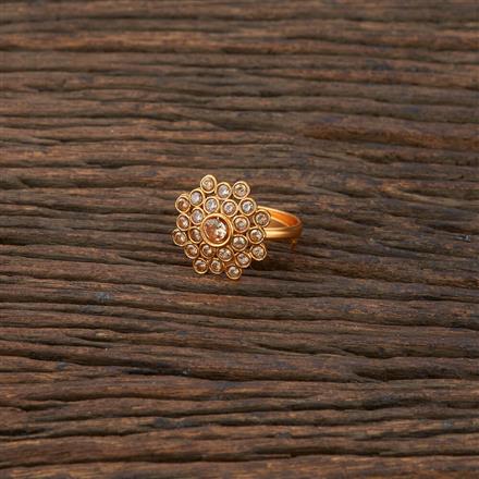 Antique Delicate Ring With Matte Gold Plating