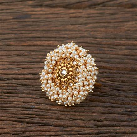 Antique Pearl Ring With Gold Plating