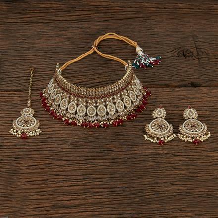 Antique Choker Necklace With Mehndi Plating