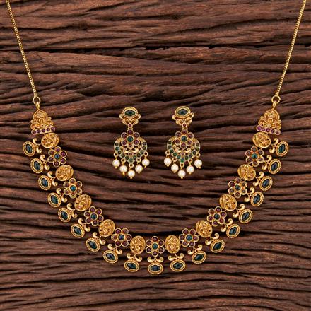 Antique Classic Necklace With Matte Gold Plating