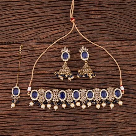 Antique Choker Necklace With Mehndi Plating