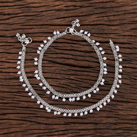 Antique Delicate Payal With Rhodium Plating