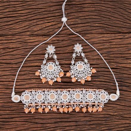 Antique Choker Necklace With Rhodium Plating