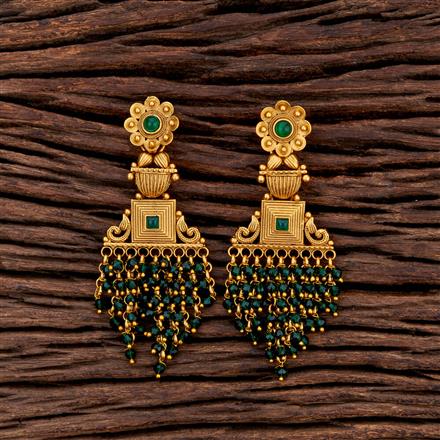 Antique South Indian Earring With Matte Gold Plating