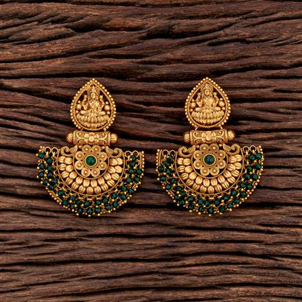Antique Temple Earring With Matte Gold Plating