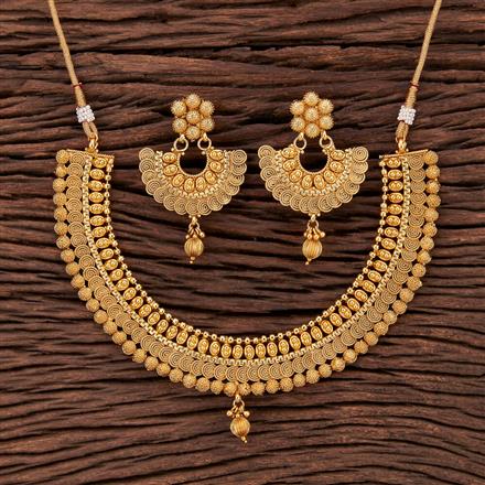Antique Plain Necklace With Gold Plating