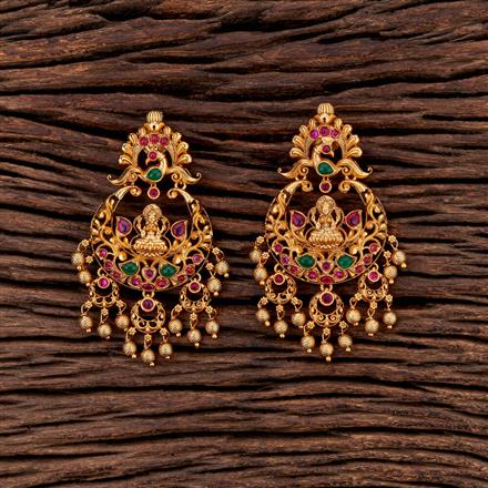 Antique Chand Earring With Matte Gold Plating