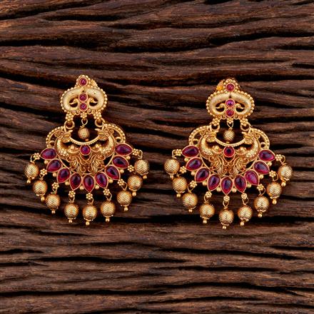 Antique Chand Earring With Matte Gold Plating