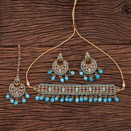 Antique Choker Necklace With Mehndi Plating