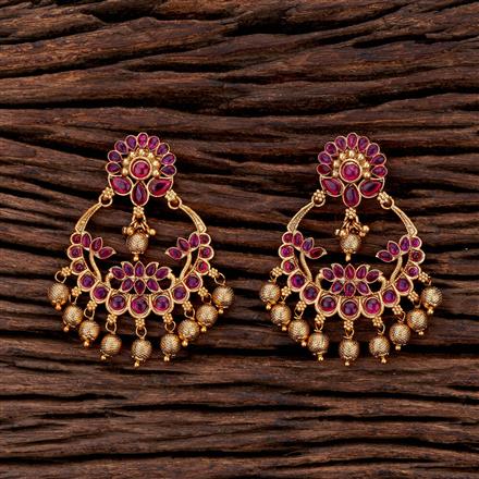 Antique Chand Earring With Matte Gold Plating