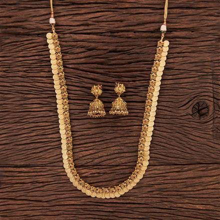 Antique Temple Necklace With Matte Gold Plating