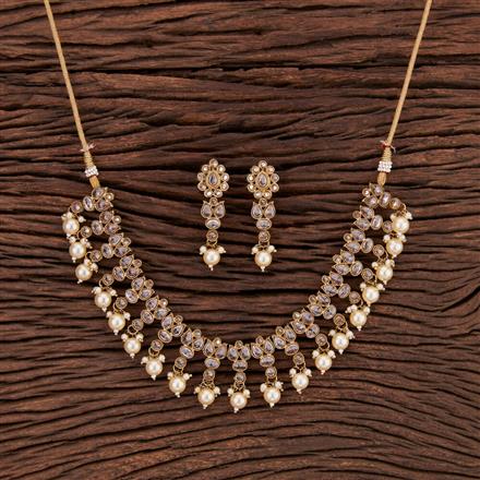 Antique Delicate Necklace With Mehndi Plating