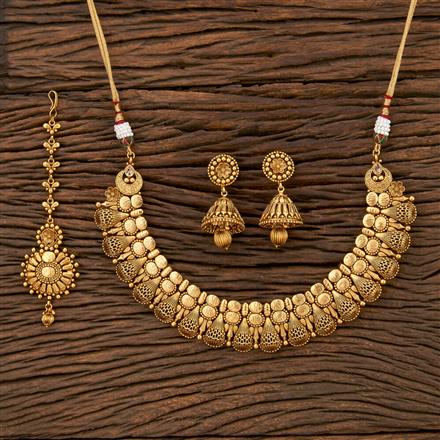 Antique Plain Necklace With Gold Plating
