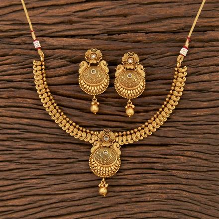 Antique Classic Necklace With Matte Gold Plating