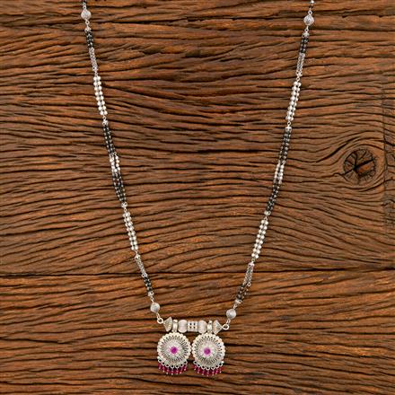 Antique Classic Mangalsutra With Matte Rhodium Plating