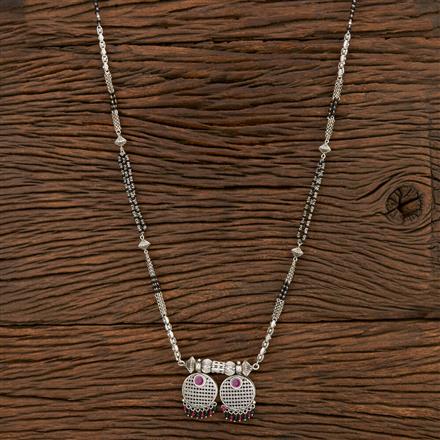 Antique Classic Mangalsutra With Matte Rhodium Plating