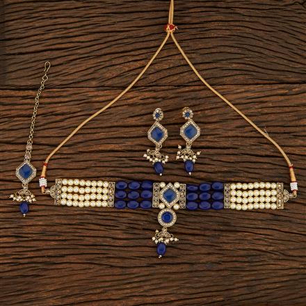 Antique Mala Necklace With Mehndi Plating