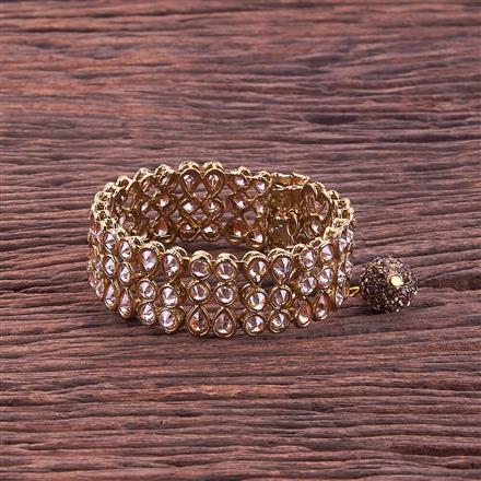 Antique Adjustable Bracelet With Mehndi Plating