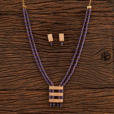 Antique Long Pendant Set With Gold Plating