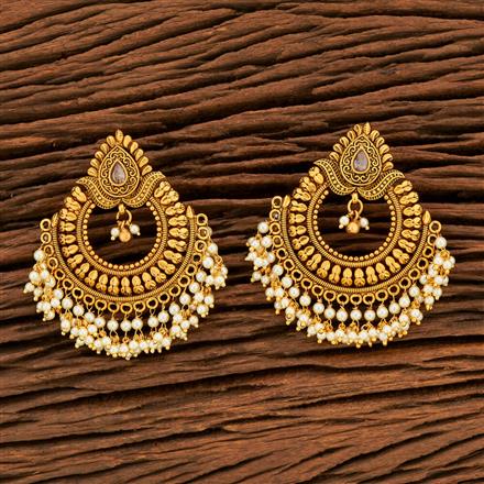 Antique Chand Earring With Matte Gold Plating