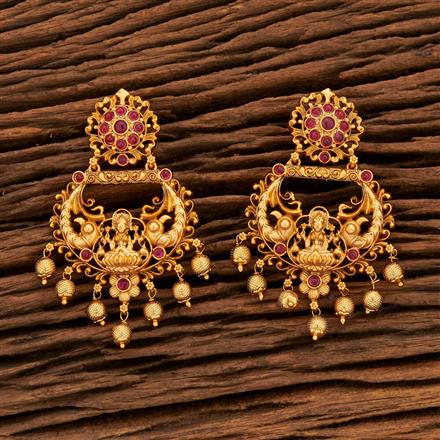 Antique Chand Earring With Matte Gold Plating